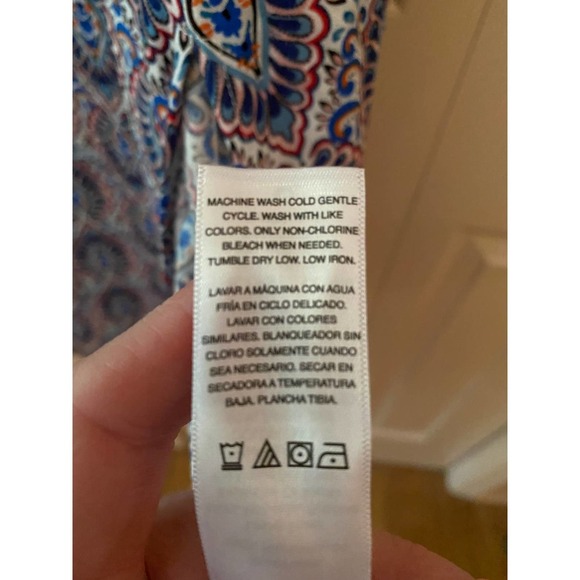 Midi Dress with Keyhole Back Large 12/14 Blue Damask Print NWT - Picture 10 of 10